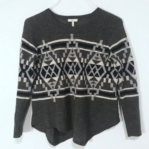 Joie | Grey Geometric Wool Cashmere Sweater XS